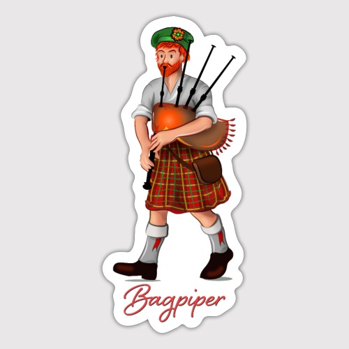 bagpiper ginger - Sticker
