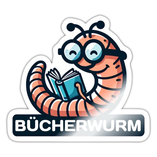 Bücherwurm (Lectorius bibliophagus) liest gerne - Sticker