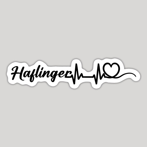 Heartbeat Herz mit Schriftzug Haflinger schwarz - Sticker