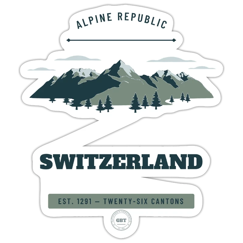Switzerland-mærke på en sticker size s (10 x 10 cm)