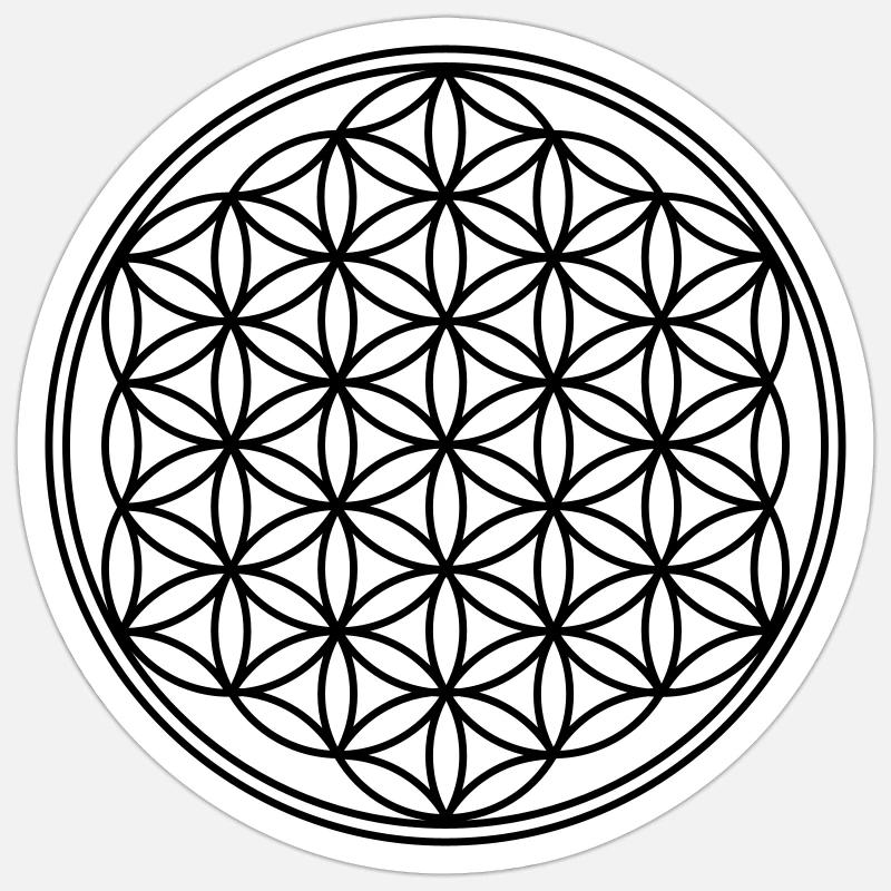Blume des Lebens 2D - Sticker Größe S (10 x 10 cm) - Mattweiß