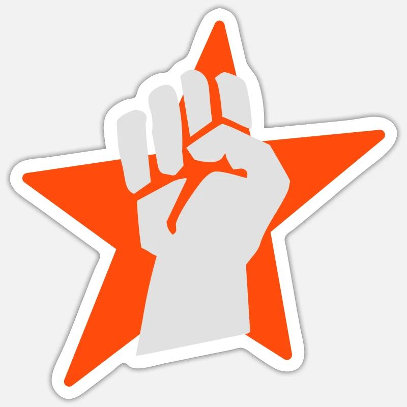 fist faust - Sticker taille S (10 x 10 cm) - blanc mat