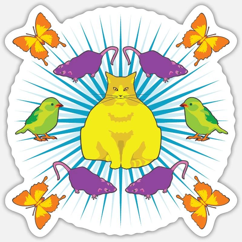 Kattguden! - Sticker size S (10 x 10 cm) - white matte