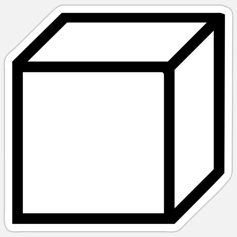 Cube Square Background - Sticker size S (10 x 10 cm) - white matte