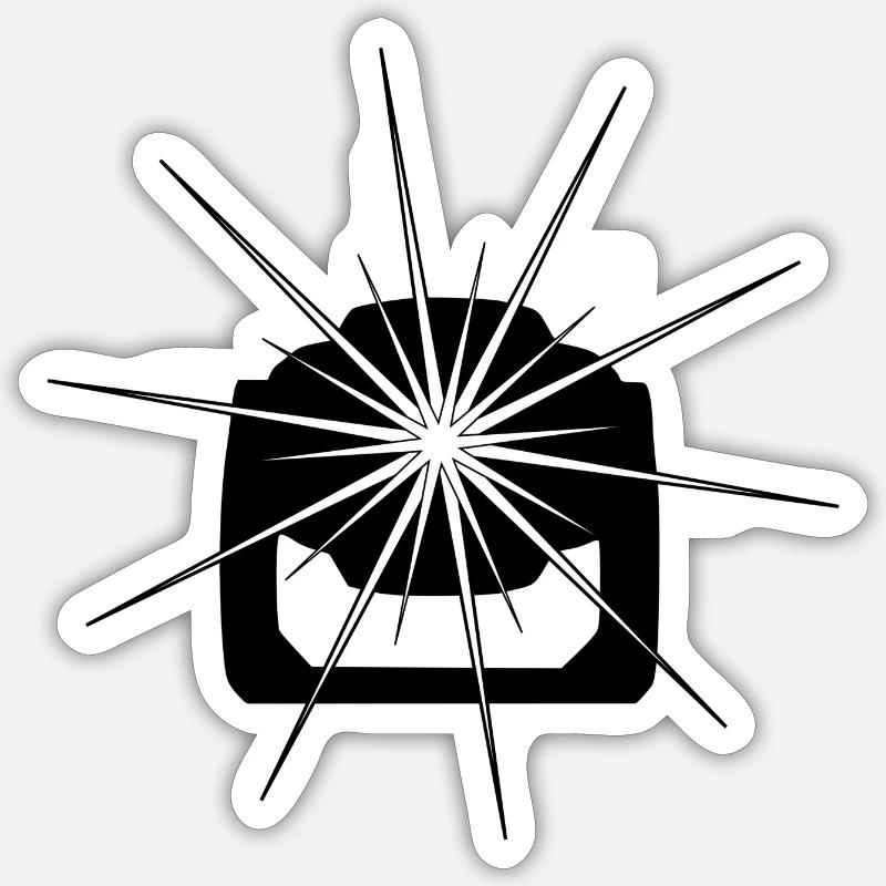 Movinghead in Schwarz - Sticker Größe S (10 x 10 cm) - Mattweiß