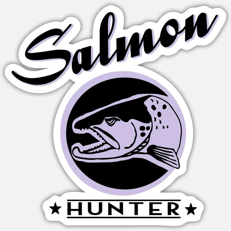 salmon hunter Sticker Größe S (10 x 10 cm)