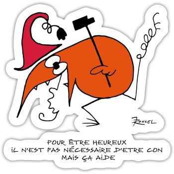 Pour être heureux... - Sticker taille S (10 x 10 cm) - blanc mat - Devant