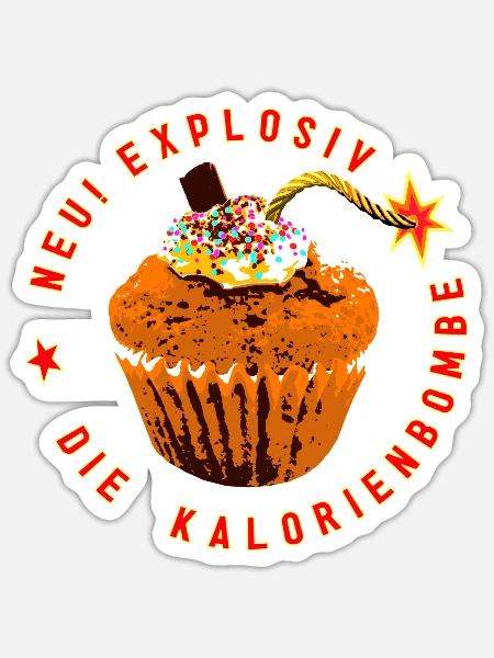 Kalorienbombe - Sticker Größe S (10 x 10 cm) - Mattweiß