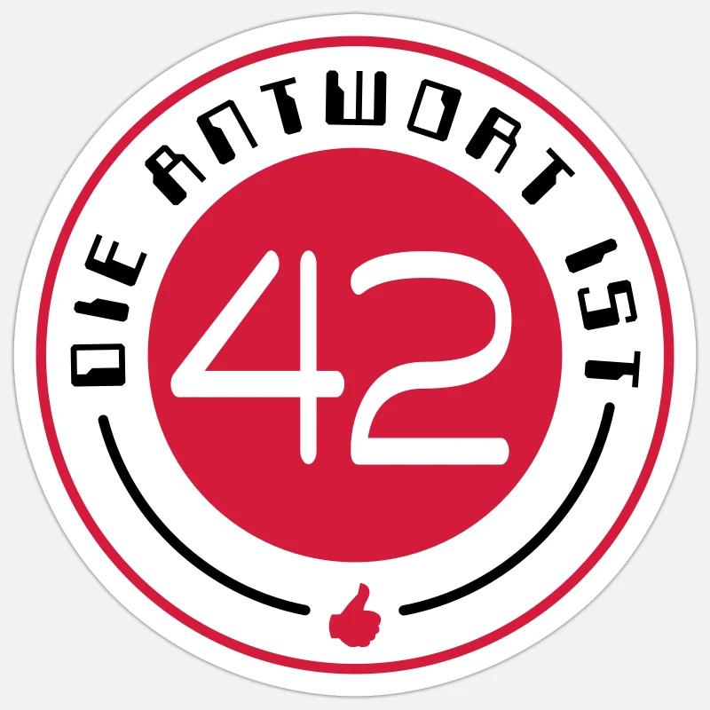 La réponse est 42 Sticker taille S (10 x 10 cm)