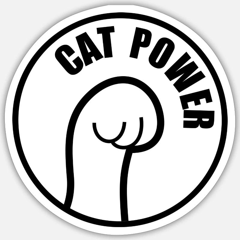 Cat Power - Sticker size S (10 x 10 cm) - white matte