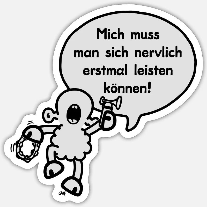 Sheepworld - Nerven - Sticker Größe S (10 x 10 cm) - Mattweiß
