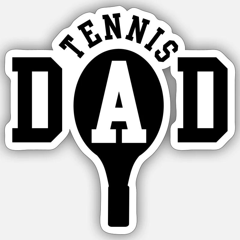 Tennis Dad - Sticker Größe S (10 x 10 cm) - Mattweiß