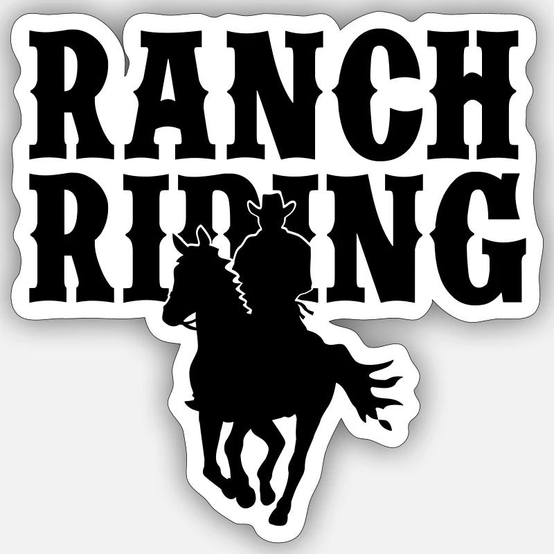 Ranch Riding Cowboy - Farbwechsel Sticker Größe S (10 x 10 cm)