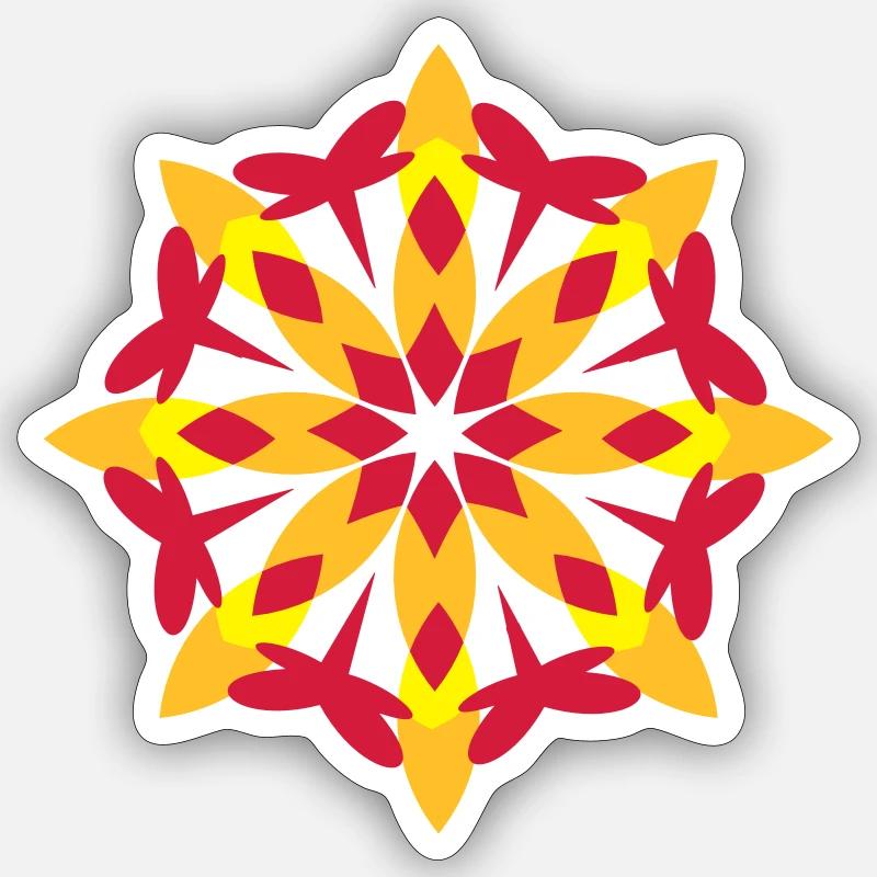 A floral pattern - Sticker size S (10 x 10 cm) - white matte