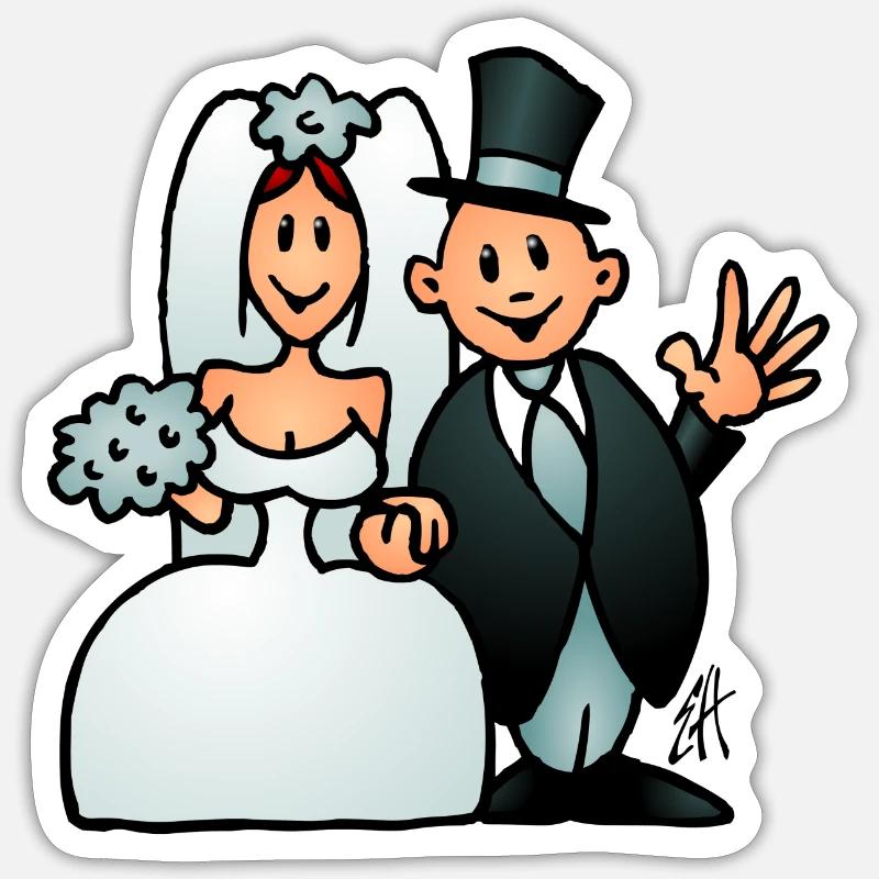 Mariage - Sticker taille S (10 x 10 cm) - blanc mat