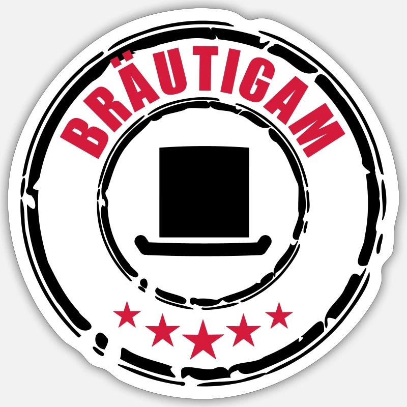 Bräutigam Stempel Sticker Größe S (10 x 10 cm)