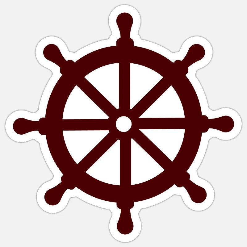 Steering wheel - ship - Sticker size S (10 x 10 cm) - white matte