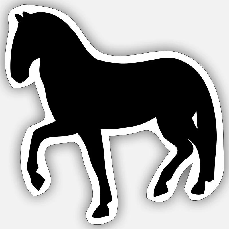 cheval - Sticker taille S (10 x 10 cm) - blanc mat