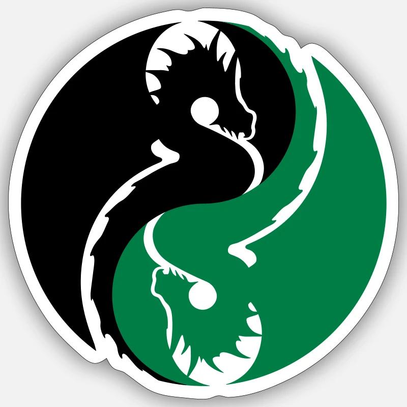 Dragon - Sticker taille S (10 x 10 cm) - blanc mat