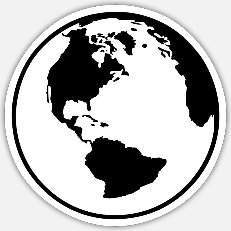 Globus - Sticker Größe S (10 x 10 cm) - Mattweiß