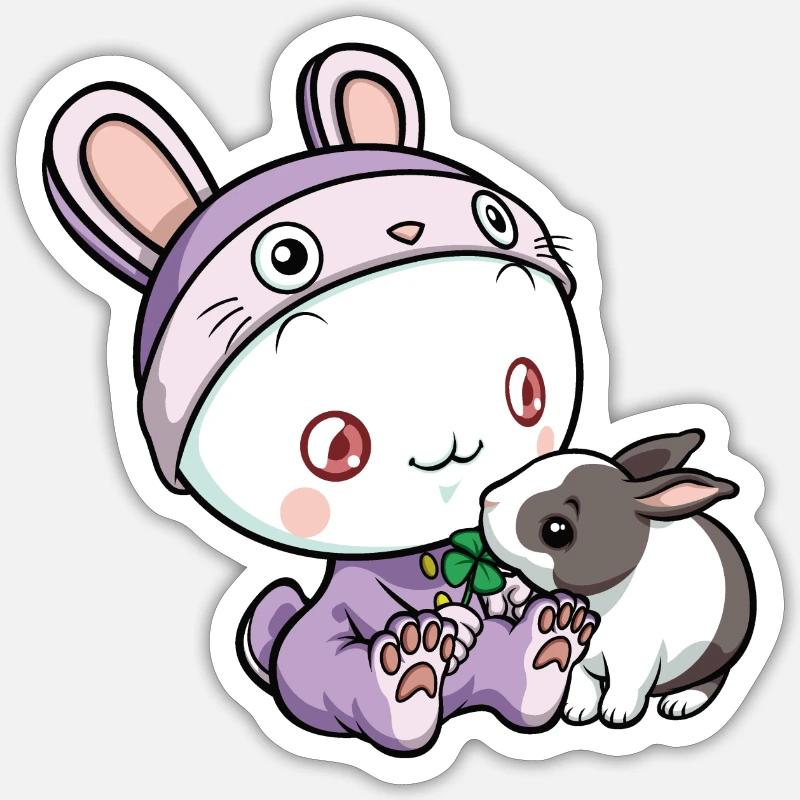 Puni-Trèfle - Sticker taille S (10 x 10 cm) - blanc mat