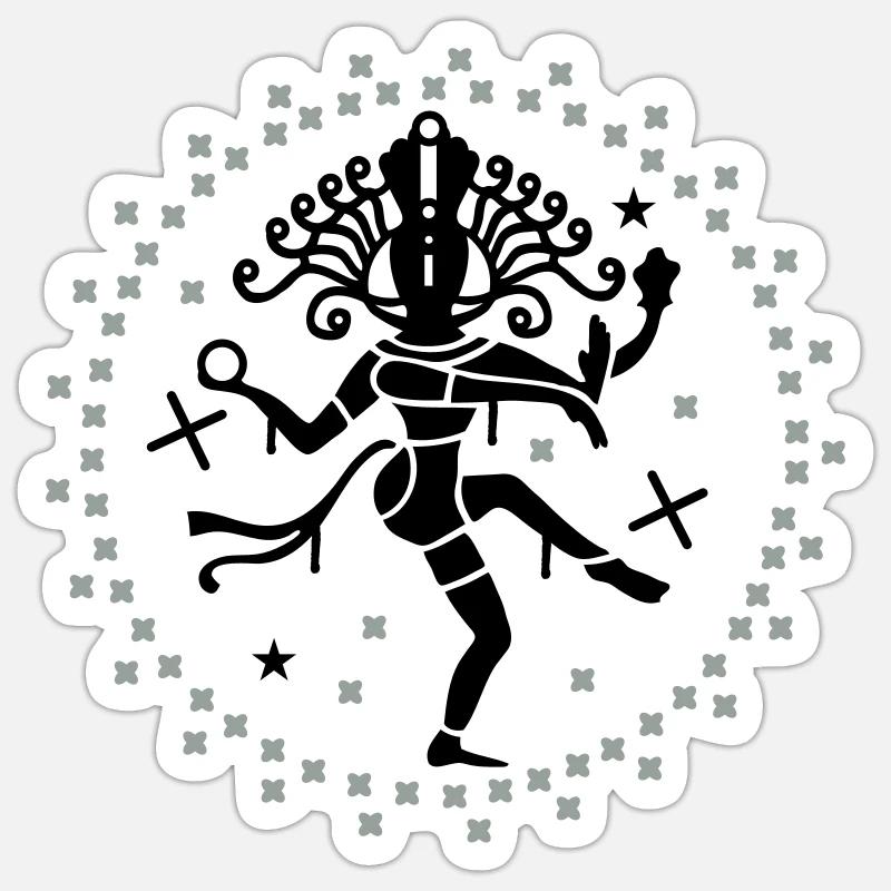 shiva - Sticker Größe S (10 x 10 cm) - Mattweiß
