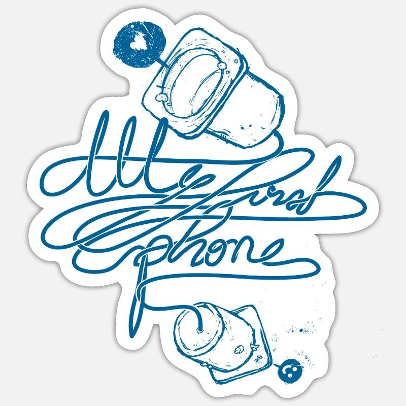 FIRSTPHONE - Sticker Größe S (10 x 10 cm) - Mattweiß