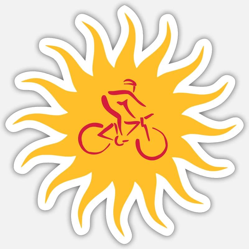 Biker Sonne - Sticker Größe S (10 x 10 cm) - Mattweiß