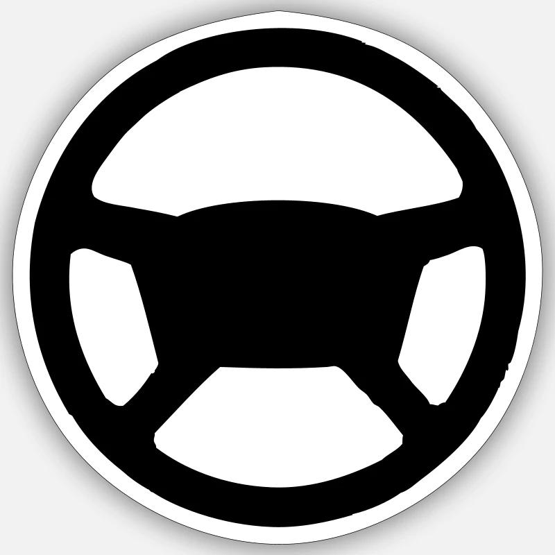 Steering wheel - Sticker size S (10 x 10 cm) - white matte
