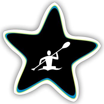 Kayak star - Sticker size S (10 x 10 cm) - white matte - Front