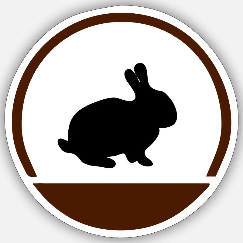 Logo lapin - Sticker taille S (10 x 10 cm) - blanc mat