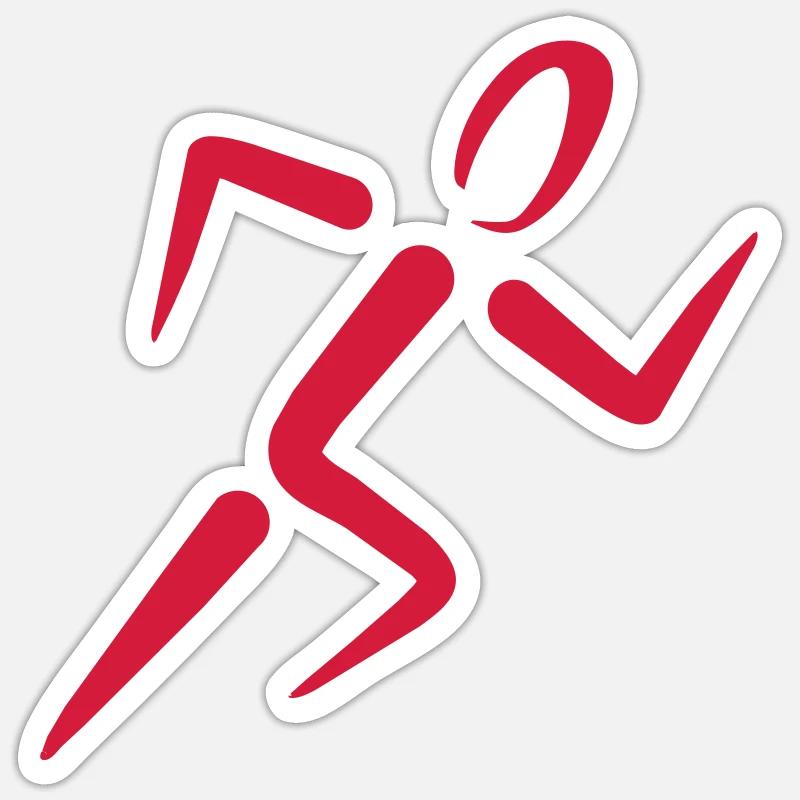 courir - Sticker taille S (10 x 10 cm) - blanc mat