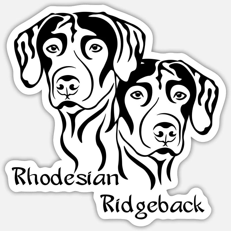 2 Rhodesian Ridgeback / helle Stoffe Sticker Größe S (10 x 10 cm)
