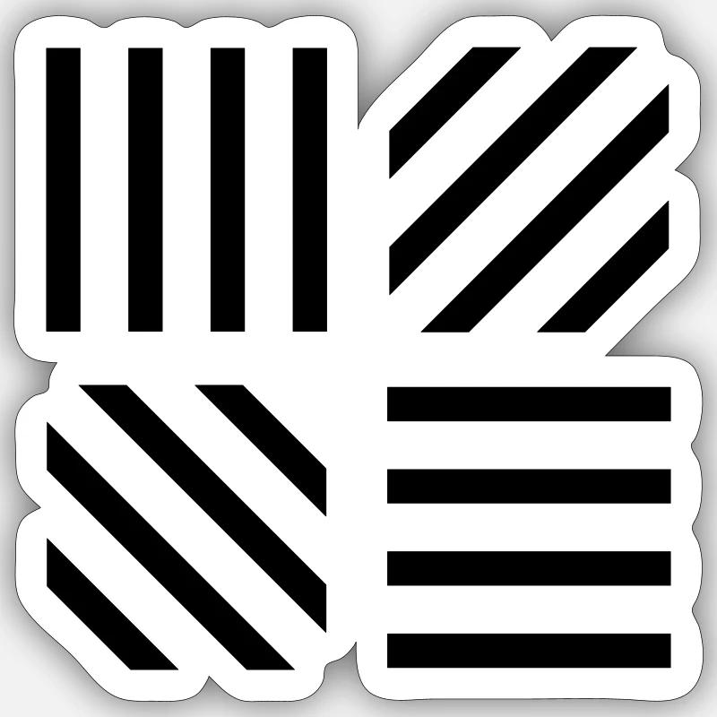 graphic stripe pattern - Sticker size S (10 x 10 cm) - white matte