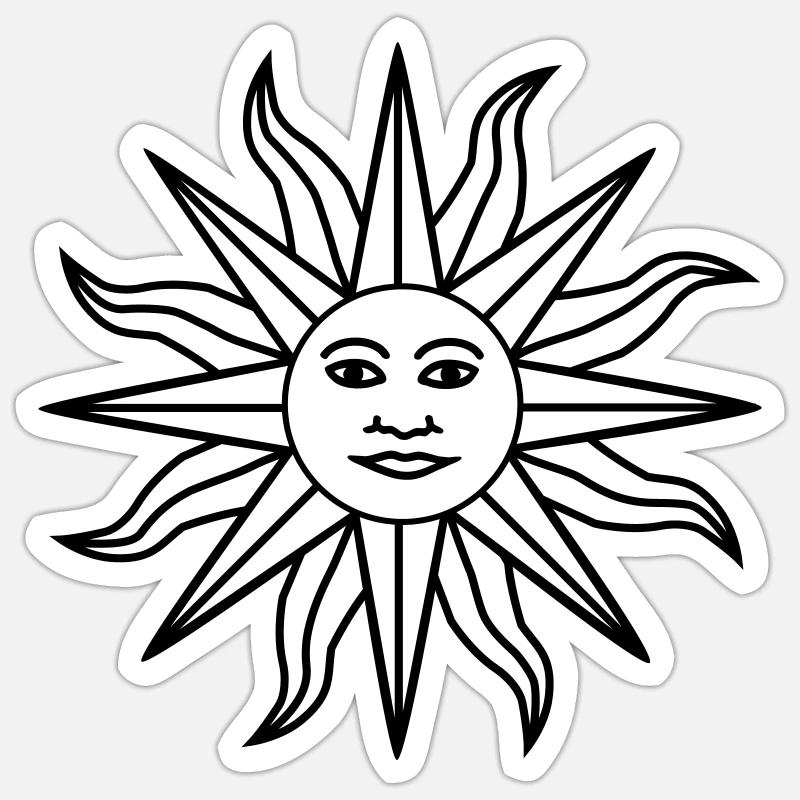 Sonne Gesicht Sticker Größe S (10 x 10 cm)