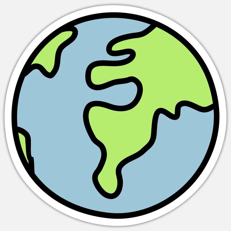 Globus - Welt Sticker Größe S (10 x 10 cm)
