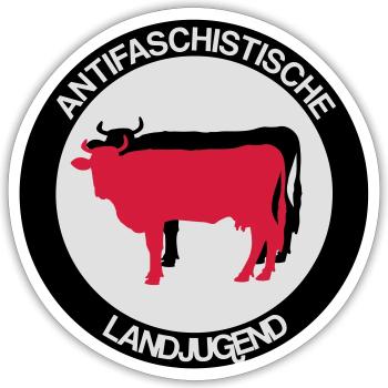Antifaschistische Landjugend - Sticker Größe S (10 x 10 cm) - Mattweiß - Vorne