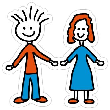 couple - Sticker size S (10 x 10 cm) - white matte - Front