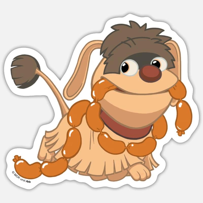 Moppi mit Wurst Sticker Größe S (10 x 10 cm)