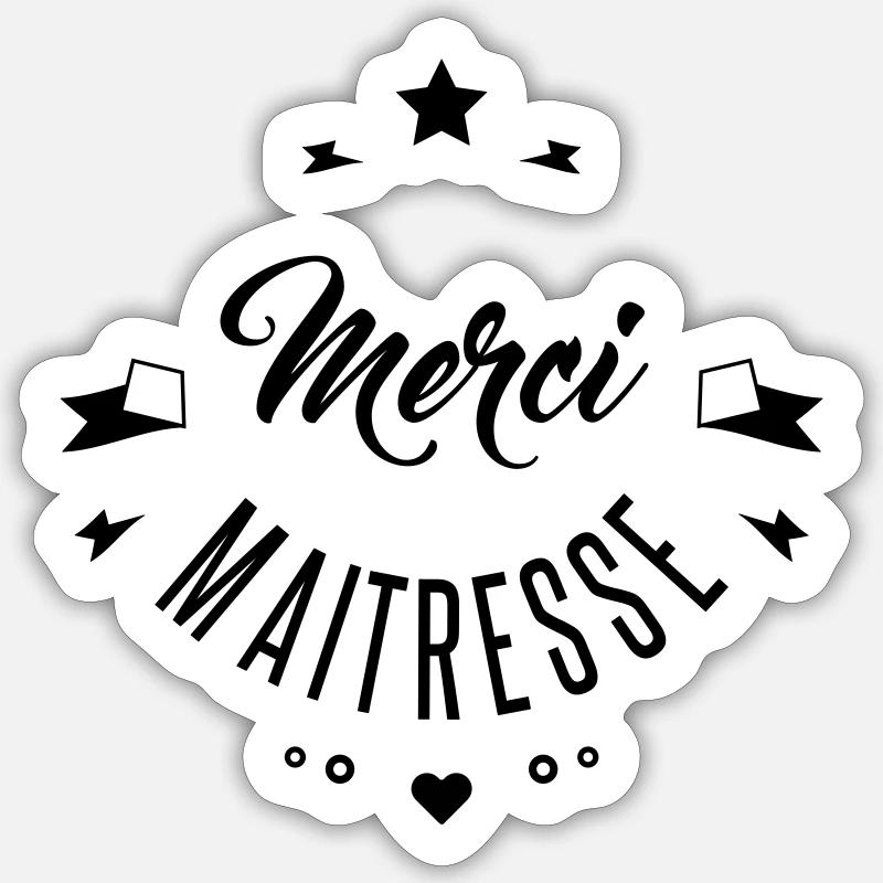 Merci maitresse Sticker taille S (10 x 10 cm)