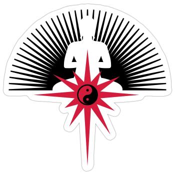 BOUDDHA étoile - Sticker taille S (10 x 10 cm) - blanc mat - Devant