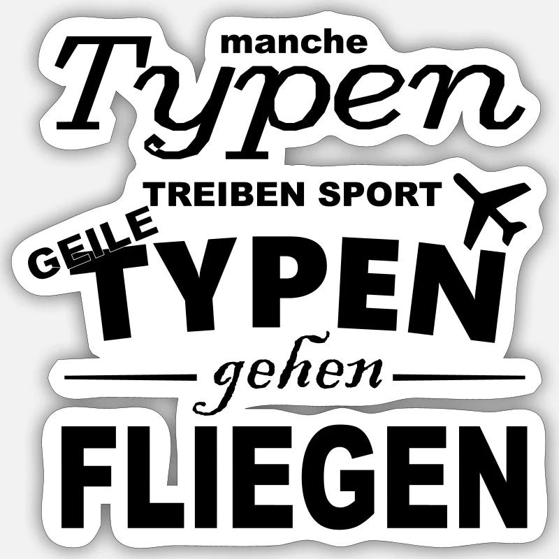 mann fliegen - Sticker Größe S (10 x 10 cm) - Mattweiß