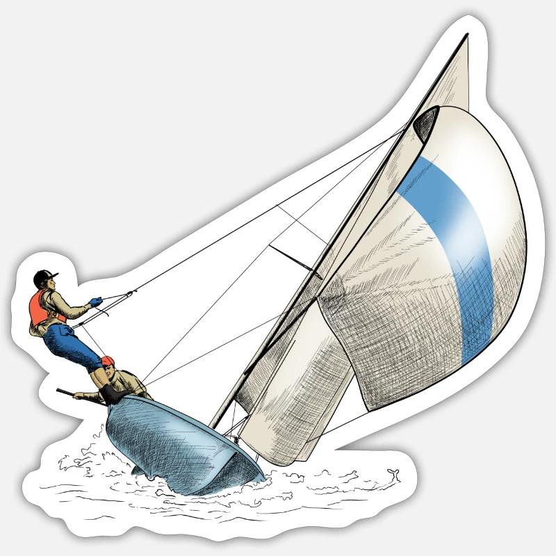 sailing - Sticker taille S (10 x 10 cm) - blanc mat