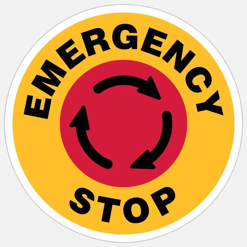Notfall Stop - Sticker Größe S (10 x 10 cm) - Mattweiß
