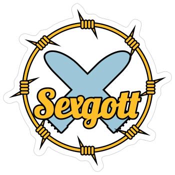Sexgott | Dildo | Cock - Sticker taille S (10 x 10 cm) - blanc mat - Devant