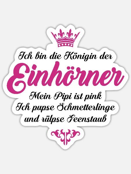 Königin der Einhörner - Sticker Größe S (10 x 10 cm) - Mattweiß