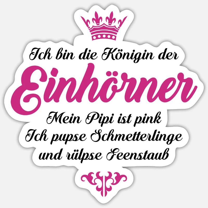 Königin der Einhörner Sticker Größe S (10 x 10 cm)