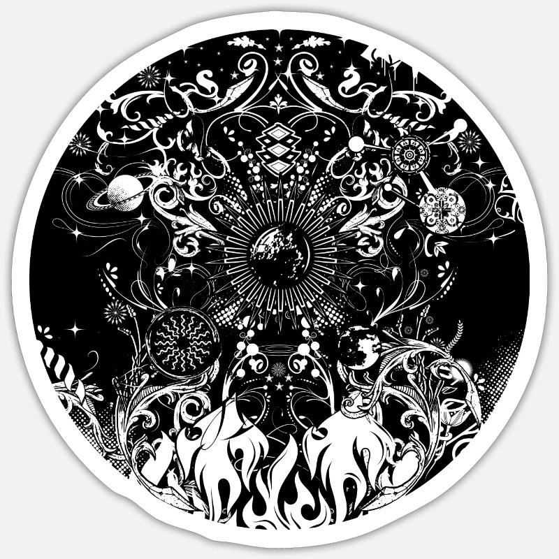 Les quatre éléments - Sticker taille S (10 x 10 cm) - blanc mat