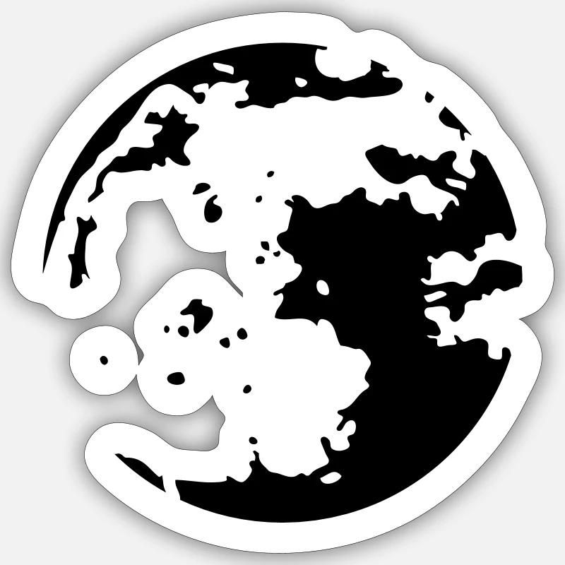 Moon Stencil - Sticker size S (10 x 10 cm) - white matte