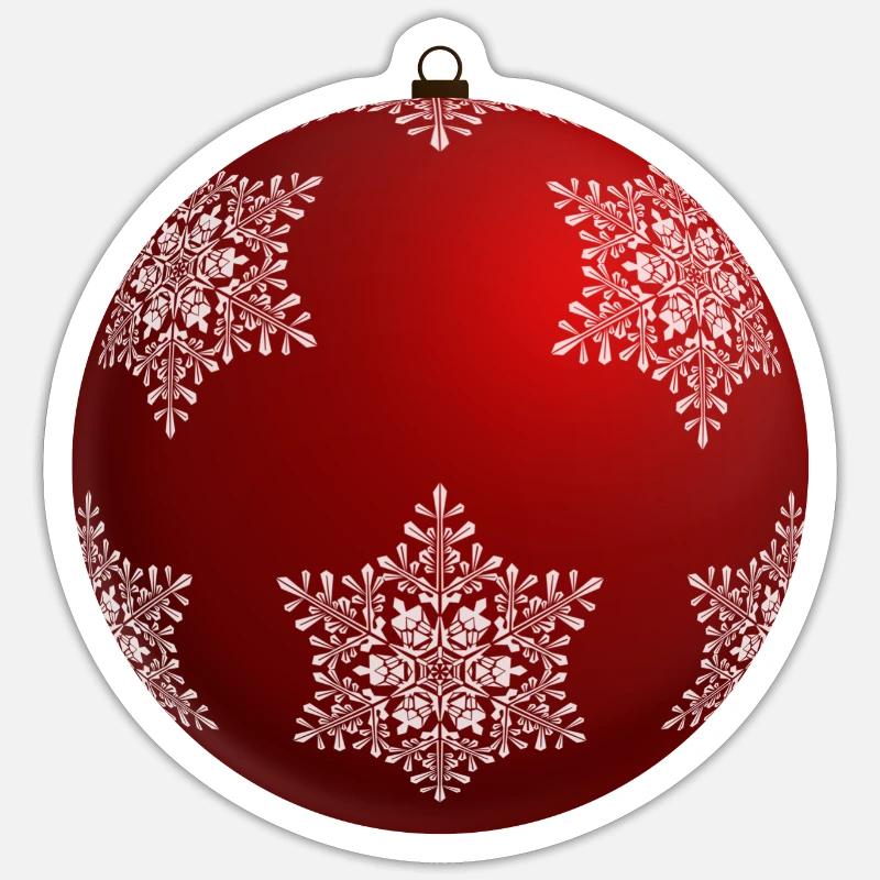 Boule de Noël / Bébé de Noël - Sticker taille S (10 x 10 cm) - blanc mat